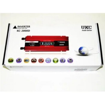 Инвертор (преобразователь) 12V-220V 2000W LCD дисплей
